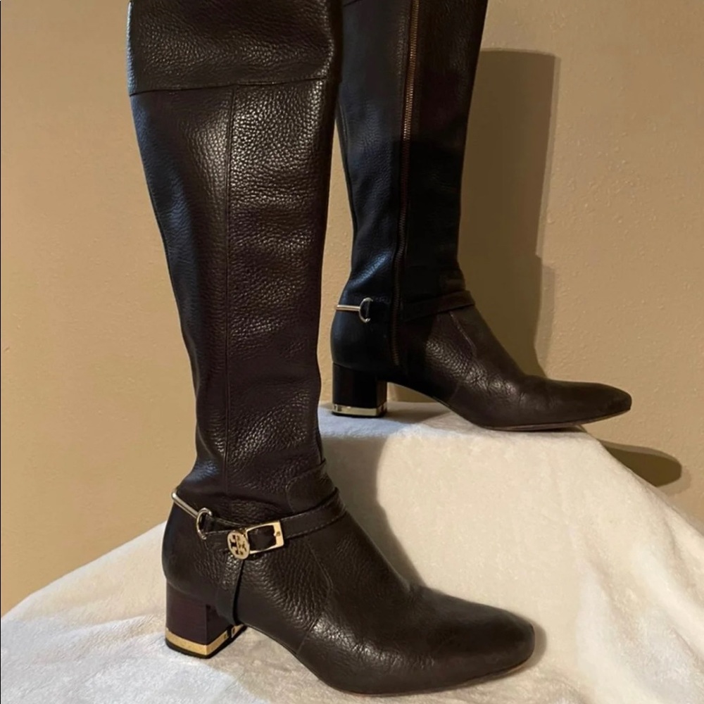 Tory Burch Brown Horse-bit Riding Boots 10.5